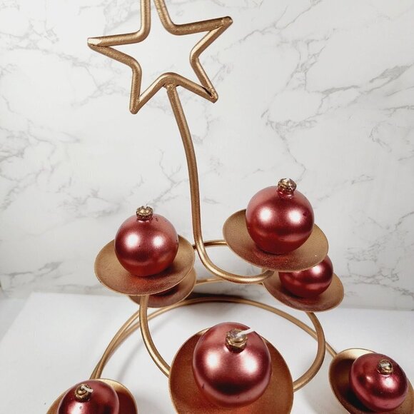 PartyLite Metal Star Holiday Ball Ornament Candles Holder tabletop Centerpiece - Picture 2 of 8